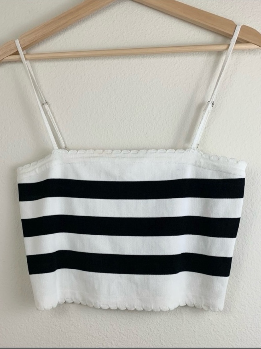 Hersy Black and White Striped Women's Crop tank top